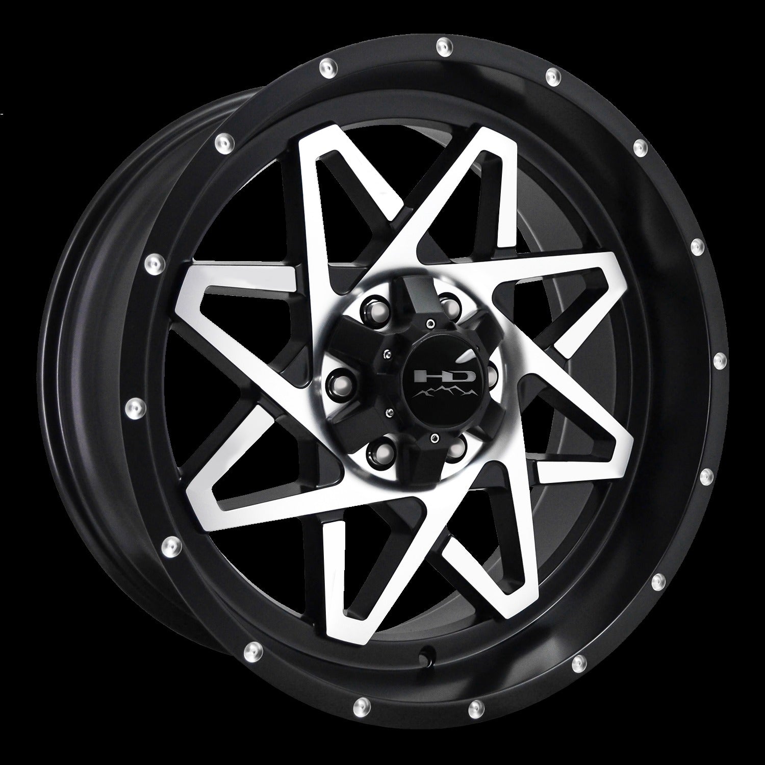 HD Offroad Gridlock 20x9 -10 6x135/6x139.7mm 106.2mm Satin Black/Machined Face