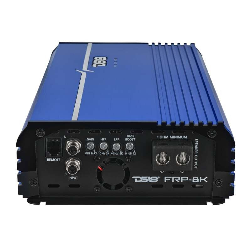 DS18 1-Channel Class D Full-Range Monoblock 8000 Watts RMS at1 ohm DPIV1/0 Terminals Included Blue