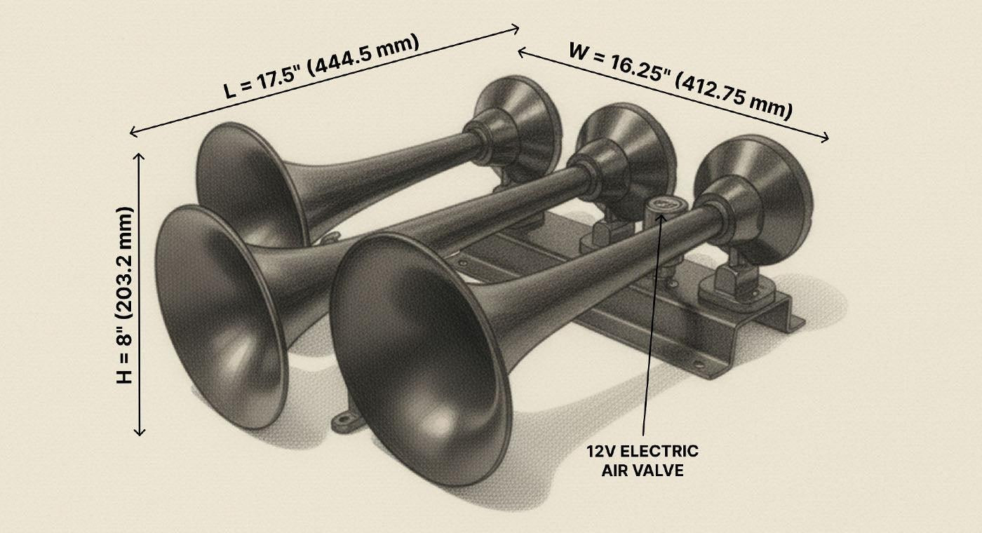 Flatlaw 3 Liter Train Horn Kit