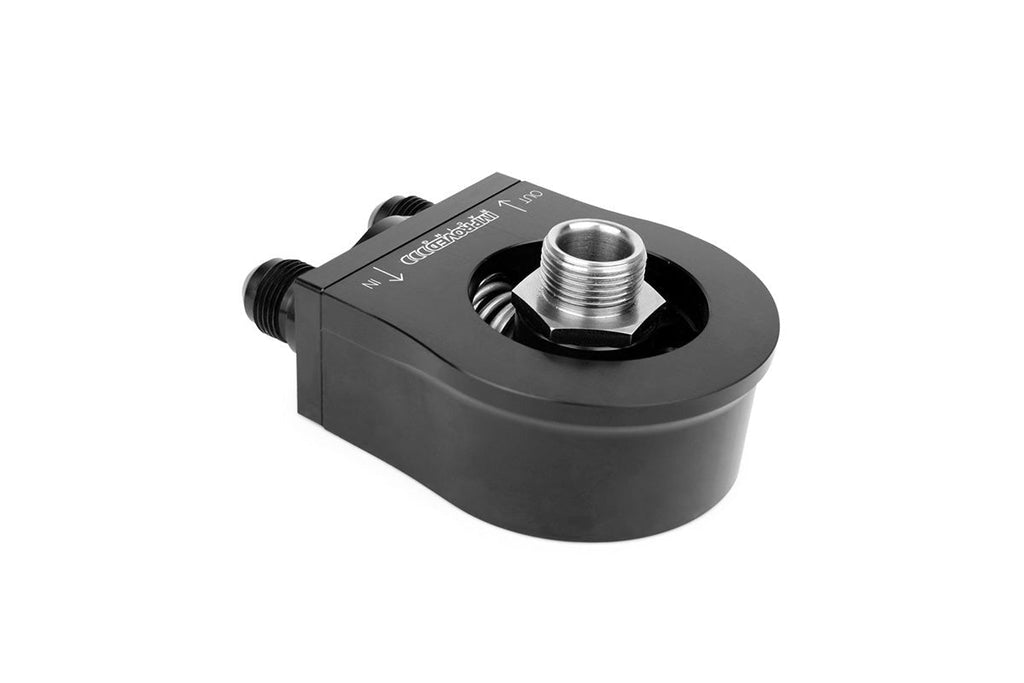 Improved Racing Oil Filter Sandwich Plate with Thermostat for Oil Coolers, -8AN Male Ports, 212°F