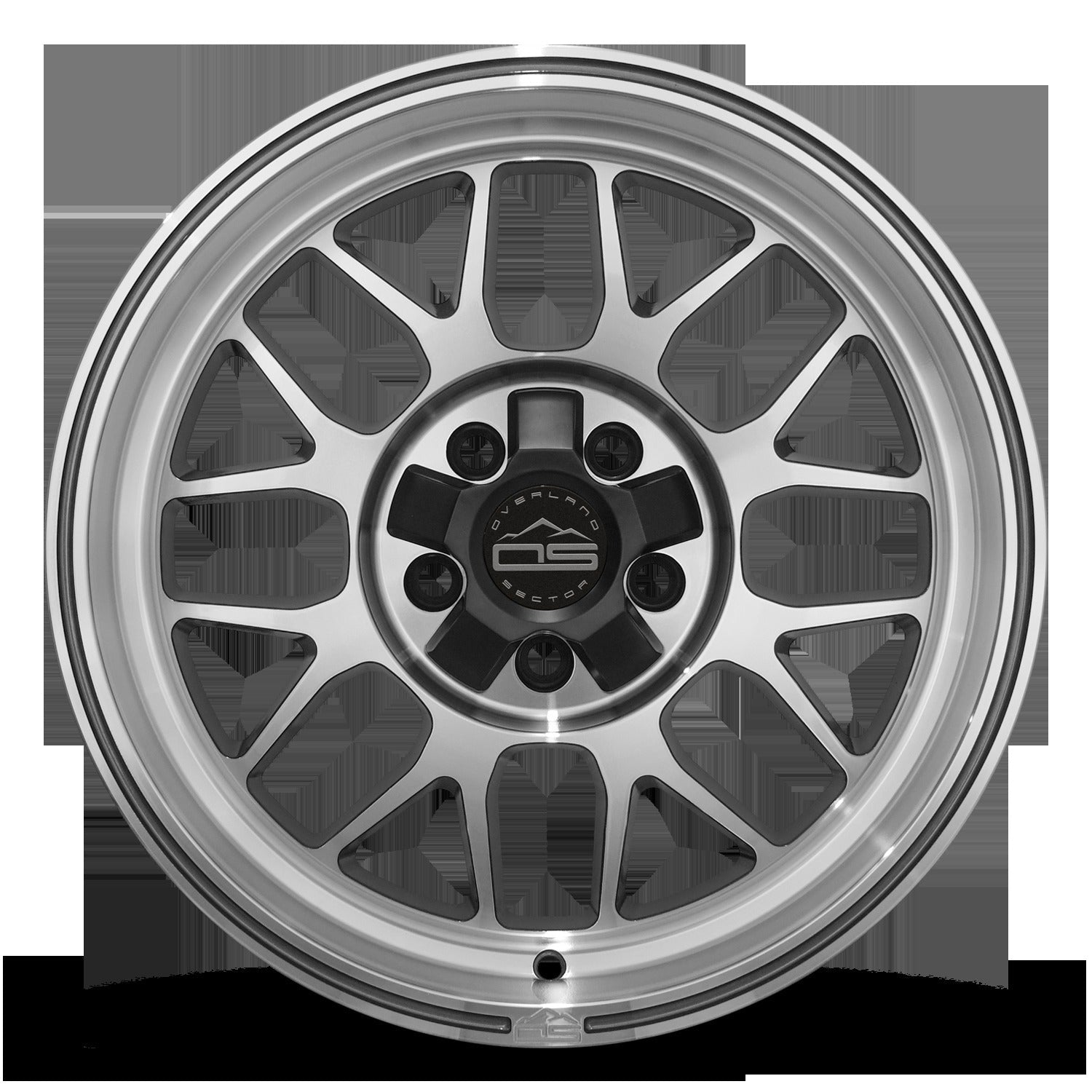 Overland Sector Hyperdrive Flow Formed 17x8.5 +25 5x108/5x114.3 73.1mm Gloss Gun Metal/Machined Face