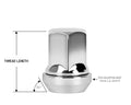 Perfectly Tight Adjustable 19mm Hex Lug Nut Tapered Seat 14x1.5 x 32mm - Chrome Steel - Set of 20
