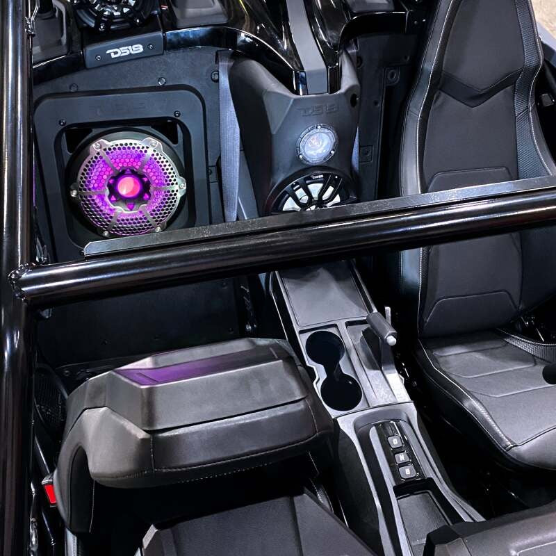 DS18 2015+ Polaris Slingshot Rear Subwoofer Enclosure Fits 10in Subwoofer- Black Bed Liner Finish