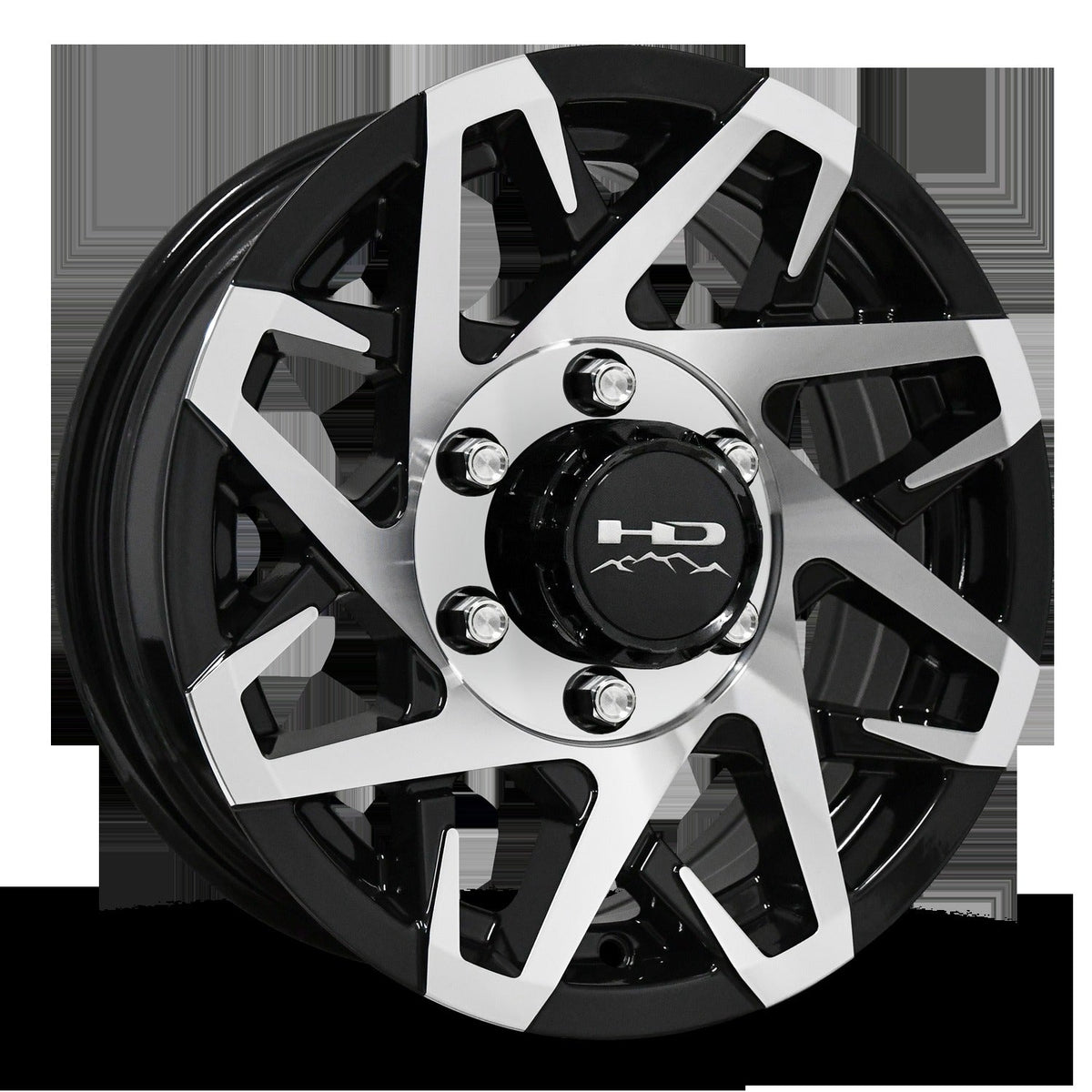 15" x 6" | CANYON ALUMINUM TRAILER WHEEL | 6 on 5-1/2 | Gloss Black Machined