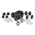BOOST Products Billet Oil Filter Sandwich Plate Adapter w/ Thermostat, black anodized