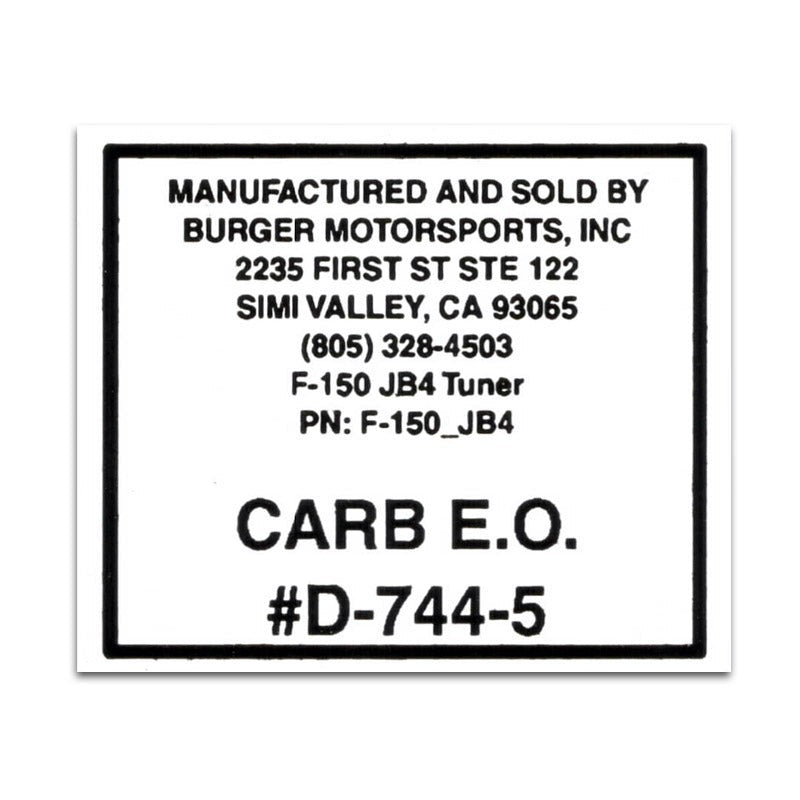 Replacement CARB Sticker