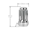 Perfectly Tight 7 Spline Lug Nut Bulged Tapered Seat 14x1.5 x 35mm - Chrome Steel - 1 Piece
