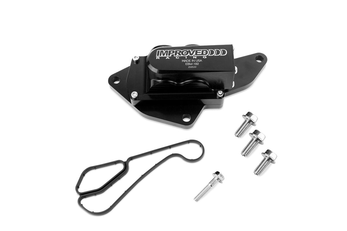 Improved Racing Oil Cooler Adapter for BMW Engines, Top-Mount Lines, 212°F Thermostat