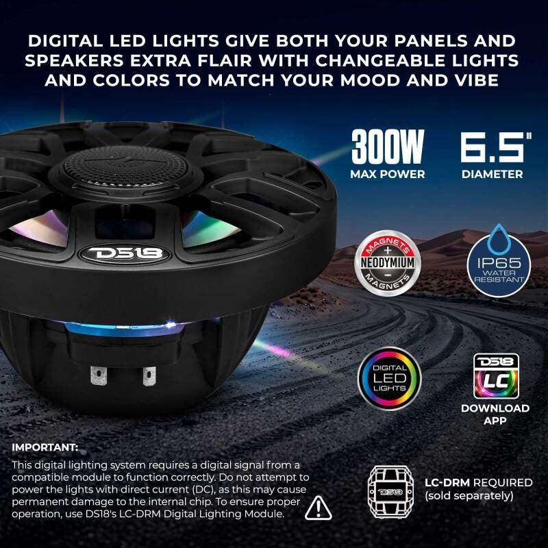 DS18 Water Fall Center Cnsl Loaded Enclosure 2x NXL-IQ6/BK Included 2017+ 2&4 Door IP65 PE Material