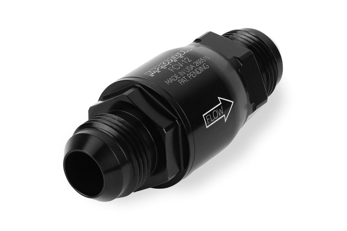 Improved Racing High-Flow, Low Cracking Pressure Flapper Check Valve, -12AN Male