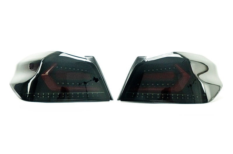 OLM Evolution Tail Lights (Smoked Lens, Black Base, Red Bar) - 2015-2021 WRX / STI