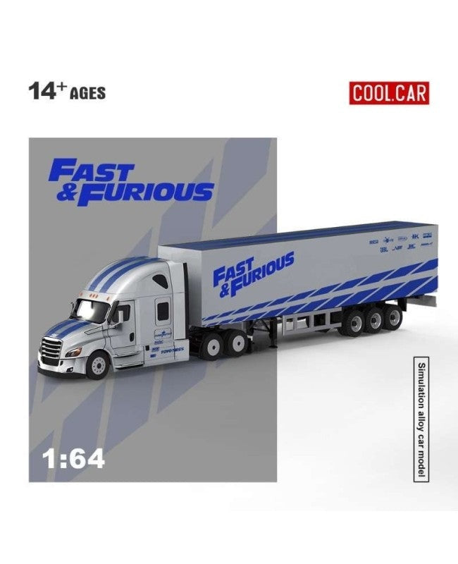 1:64 Freightliner "Fast & Furious" Silver-Blue livery CONTAINER TRUCK (Diecast car model) CC800117