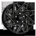 15" x 6" | CANYON ALUMINUM TRAILER WHEEL | 5 on 4-1/2 | Gloss Black Milled Edges