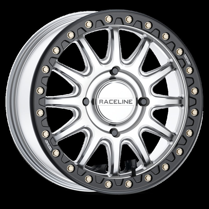 Raceline A14SB Alpha 15x7in / BP / 25mm Offset / 68mm Bore - Hyper Silver w/Black Ring