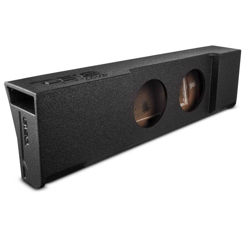 DS18 2x 10in Shallow Down Firing Underseat Ported Box Subwoofer Enclosure Black Spray Paint Finish