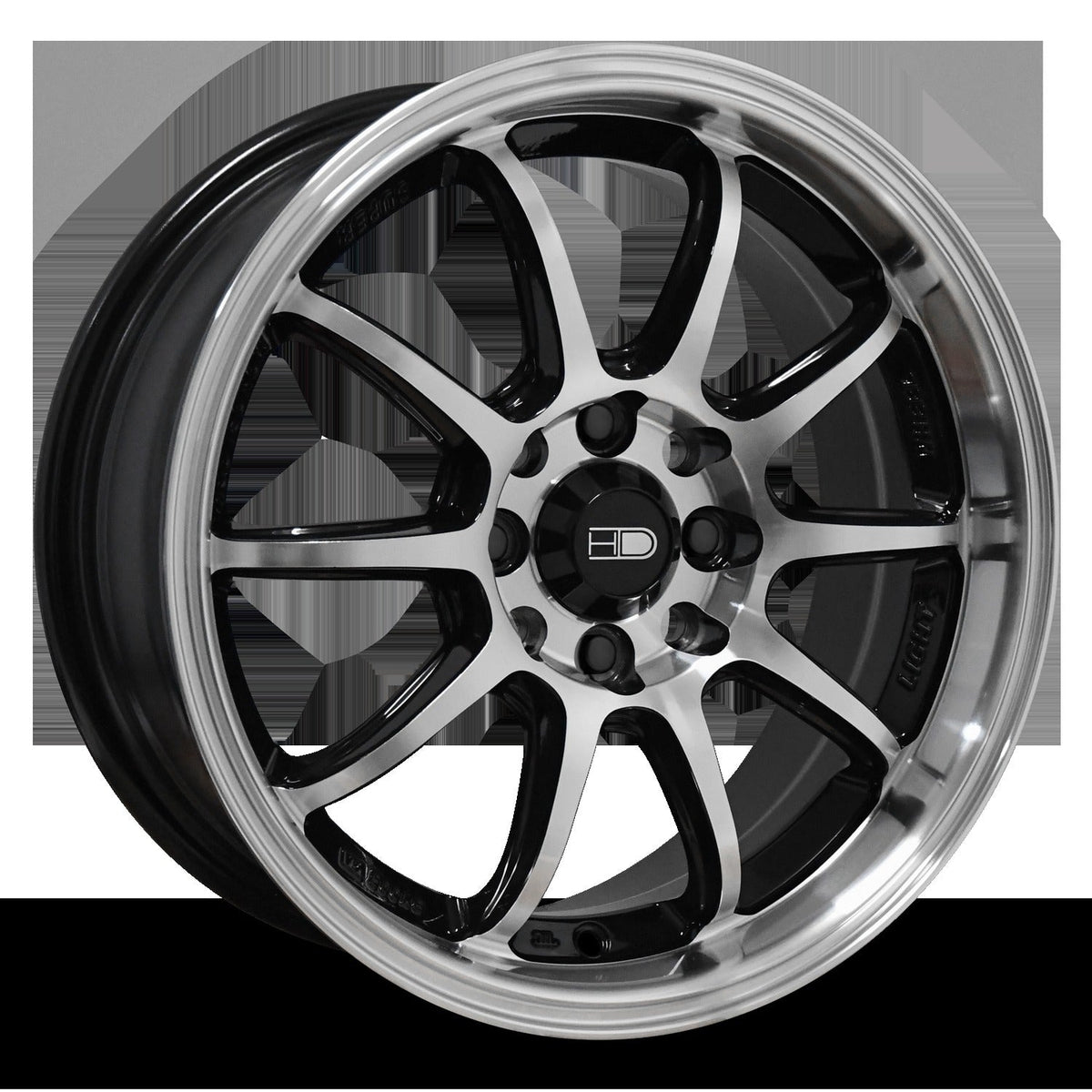 HD Wheels Clutch 15x6.5 +35 4x108mm/4x100 73.1mm Gloss Black w/Machined Face