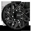 16" x 6" | CANYON ALUMINUM TRAILER WHEEL | 8 on 6-1/2 | Gloss Black Milled Edges