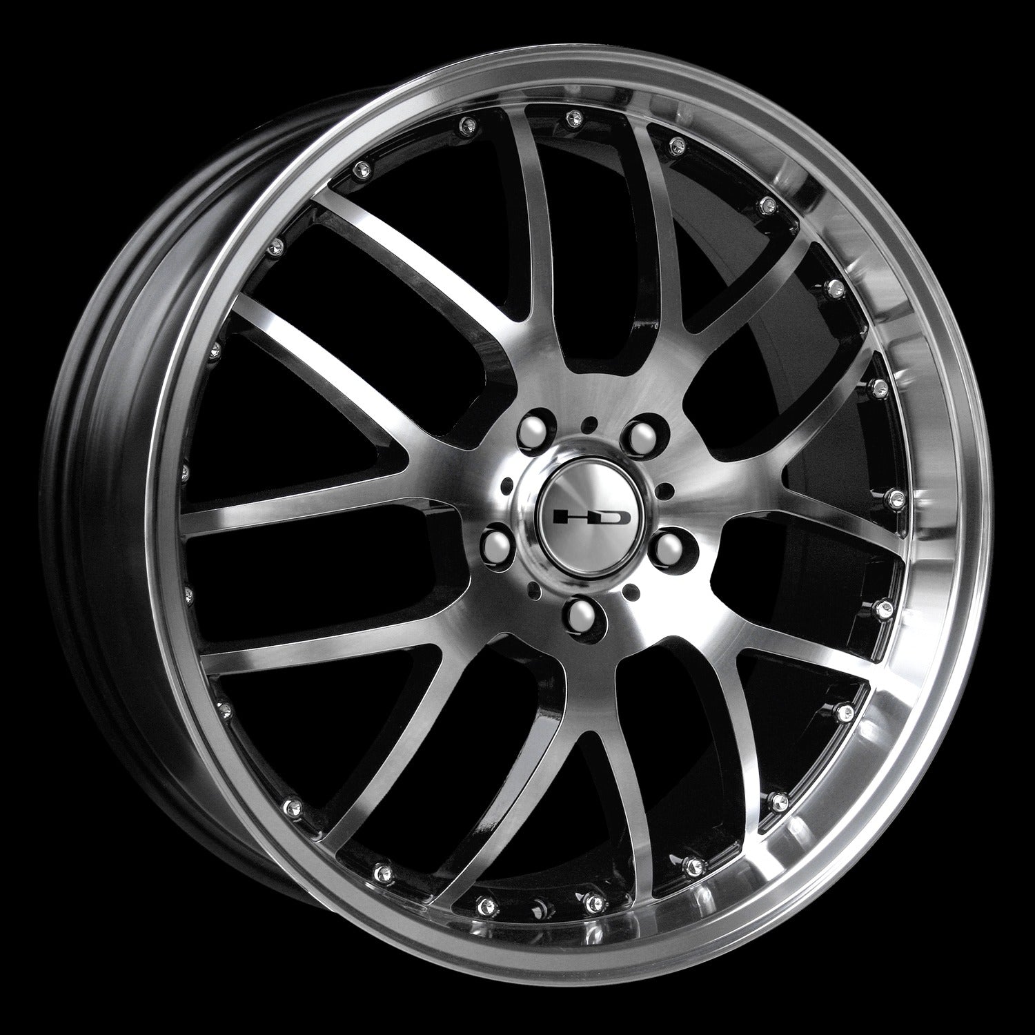 HD Wheels MSR 17x7.5 +40 5x114.3mm 73.1mm Gloss Black/Mchnd Fc Chr/Riv