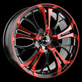 HD Wheels Spinout 18x7.5 +40 4x100/4x114.3mm 73.1mm Gloss Red&BK/Machined Face