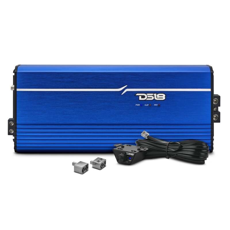 DS18 1-Channel Class D Full-Range Monoblock 8000 Watts RMS at1 ohm DPIV1/0 Terminals Included Blue