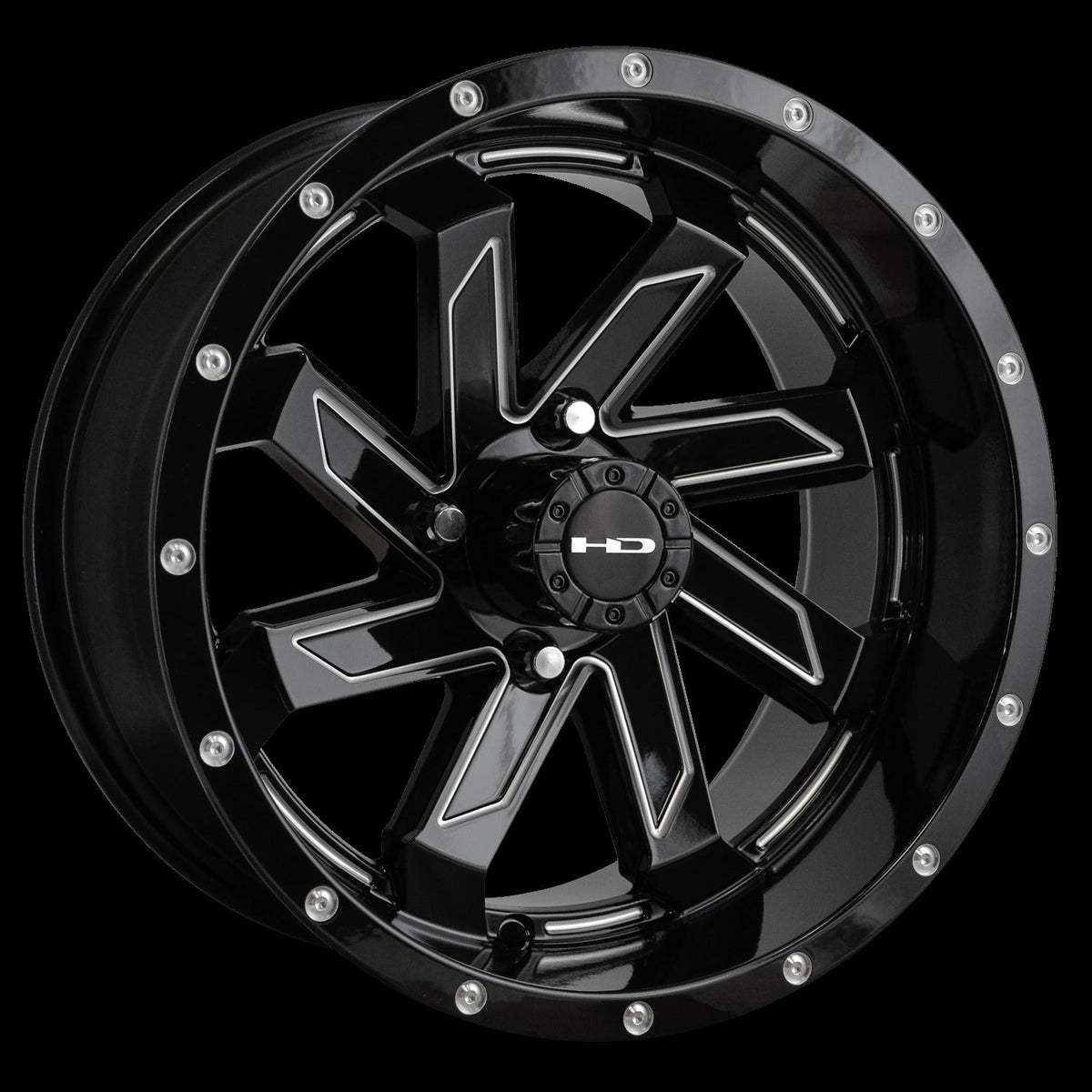 HD Golf Saw 14x7 -14 4x101.6mm 68.2mm Gloss Black/Milled Edge