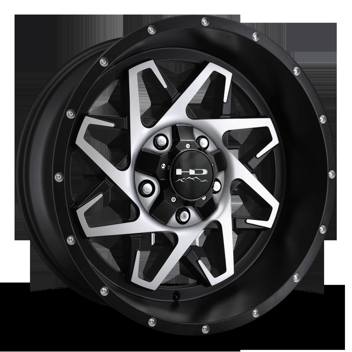 HD Offroad Caliber 20x10 -25 5x127/5x139.7mm 78.1mm Satin Black/Machined Face