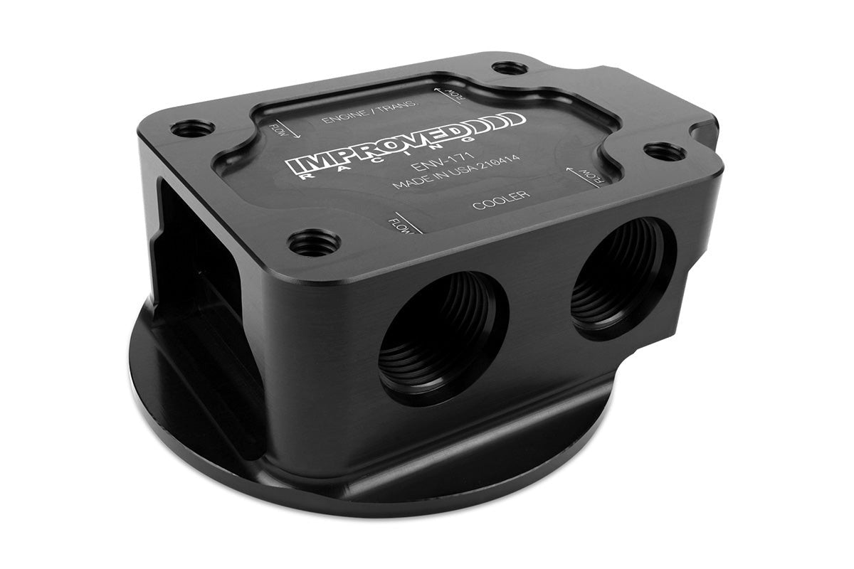 Improved Racing Remote Engine & Transmission Oil Filter Mount with Thermostat, 165°F