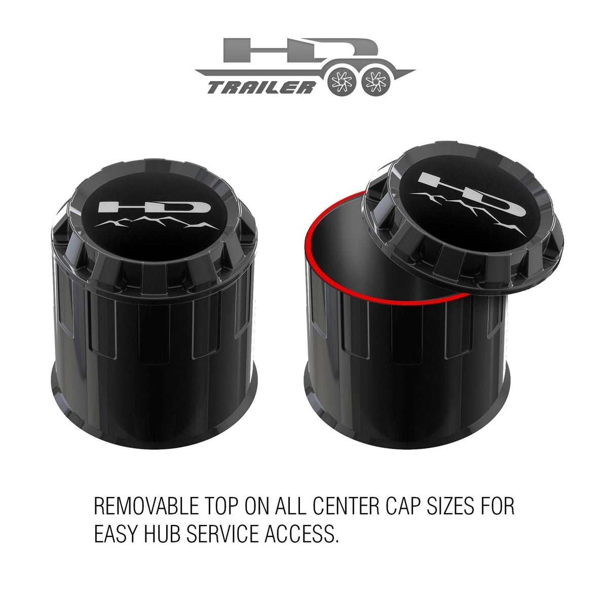 ( 8-LUG ) SHORT | PUSH THROUGH HD TRAILER WHEEL CENTER CAPS