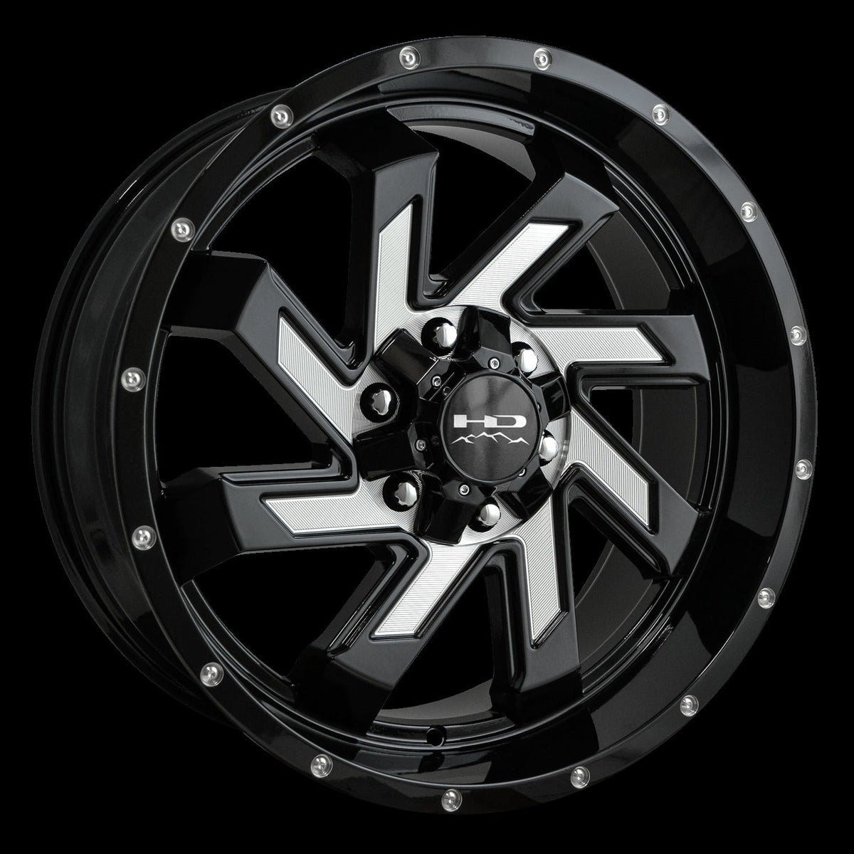 HD Offroad Saw 20x9 +0 6x135/6x139.7mm 106.2mm Gloss Black/Milled Face