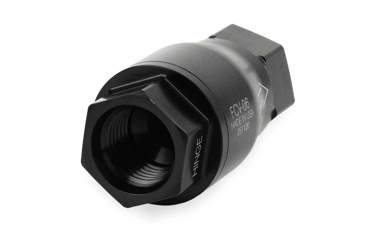 Improved Racing High-Flow, Low Cracking Pressure Flapper Check Valve, -6AN O-Ring Boss