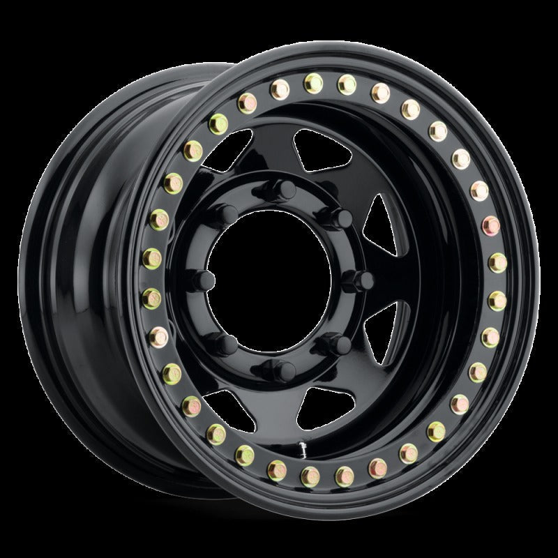 Raceline RT80 Rock 8 Spoke 15x8in / 8x165.1 BP / -19mm Offset / 130.81mm Bore - Gloss Black