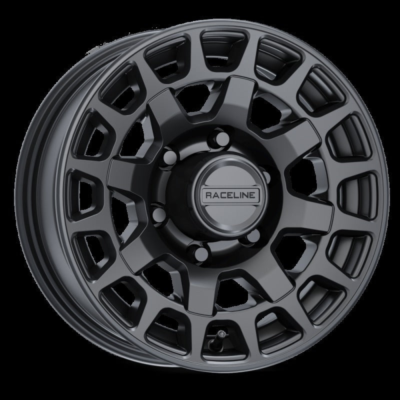 Raceline 873B Backcountry Trailer 15x6in / 6x5.5 BP / 0mm Offset / 4.25mm Bore - Satin Black